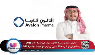 التقرير المفصل لشركة أفالون فارما في الربع الأول 2025 بصافي ارباح قدره 19.4 مليون ريال ونمو إيرادات بنسبة 28%