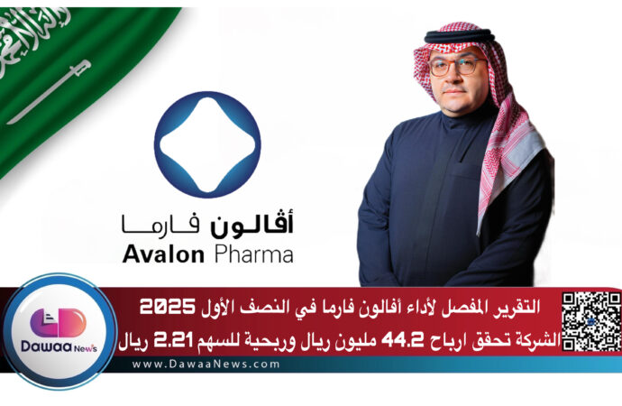 التقرير المفصل لأداء أفالون فارما في النصف الأول 2025: الشركة تحقق ارباح 44.2 مليون ريال وربحية للسهم 2.21 ريال