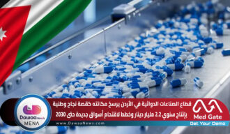 قطاع الصناعات الدوائية في الأردن يرسخ مكانته كقصة نجاح وطنية بإنتاج سنوي 2.2 مليار دينار وخطط لاقتحام أسواق جديدة حتى 2030