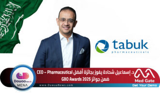 د. إسماعيل شحادة يفوز بجائزة أفضل CEO – Pharmaceutical ضمن جوائز GBO Awards 2025