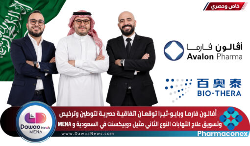 أفالـون فارما وبايـو-ثيـرا توقعان اتفاقيـة حصريـة لتوطين وترخيص وتسويق علاج التهابات النوع الثاني مثيل دوبيكسنت في السعودية و MENA